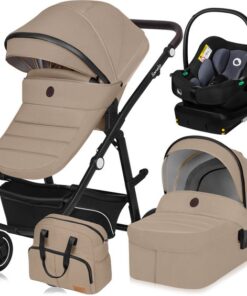 Lionelo Bianka - Kinderwagen 4 in 1 - incl. Autostoel & ISOFIX Basis - 0-22kg - XXL - Buggy 4in1 - Verstelbare Duwstang - Opvouwbaar - Accessoireset - XXL Zonnekap - Gelagerde Wielen - Reiswieg - Volledige Vering