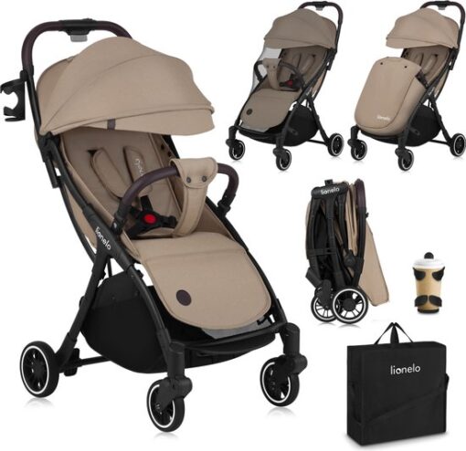 Lionelo Buggy Julie One - Kinderwagen Premium - Automatisch opvouwen - Wandelwagen tot 22 kg - Comfortabele zitje