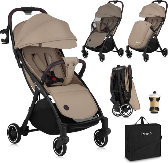 Lionelo Buggy Julie One - Kinderwagen Premium - Automatisch opvouwen - Wandelwagen tot 22 kg - Comfortabele zitje