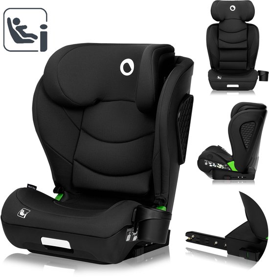 Lionelo Neal i-Size – Autostoel 100-150 cm – ISOFIX of autogordel – Verstelbare hoofdsteun (10 standen) – Kantelbare rugleuning (4 standen) – Side Impact Protection – Bekerhouder – EPP/EPS schuim – Afneembare hoes – Comfortabel & universeel