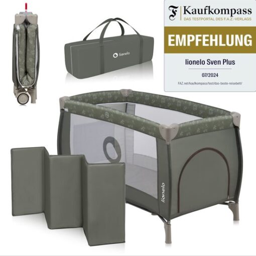 Lionelo Sven Plus - Meegroeibed - Campingbedje - 127x60cm - tot 15kg - SET 2in1 - Co-sleeper