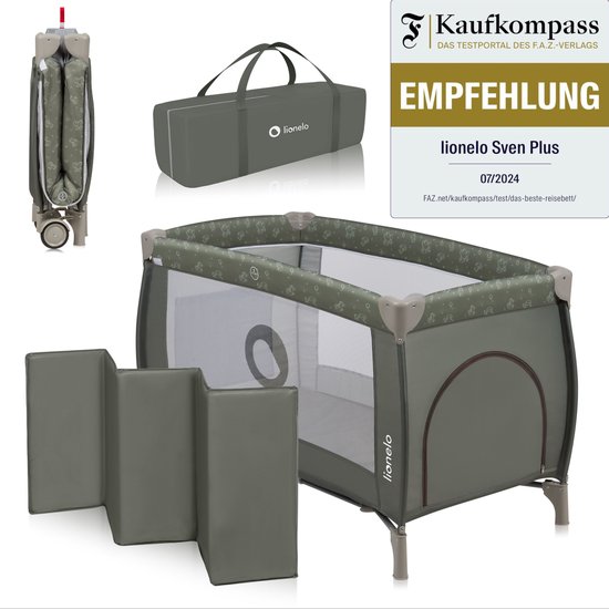 Lionelo Sven Plus - Meegroeibed - Campingbedje - 127x60cm - tot 15kg - SET 2in1 - Co-sleeper