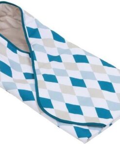 Little Dutch Wikkeldoek - 108 x 95 cm - Ruitjes Turquoise/Beige