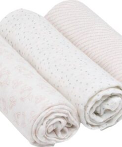 Lässig bamboo swaddle & burp doek / luier 80x80cm lela licht rose - 3 stuks