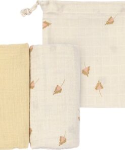 Lässig Hydrofiele luier - swaddle doek 2 stuks in Curry – grijs 80 x 80 cm