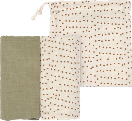 Lässig Hydrofiele luier - swaddle doek 2 stuks in Karamel 80 x 80 cm