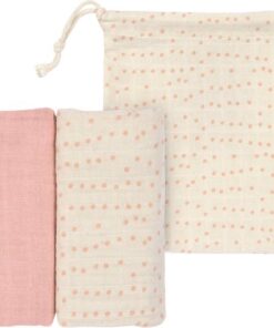 Lässig Hydrofiele luier - swaddle doek 2 stuks in roze 80 x 80 cm