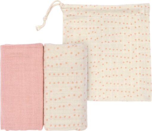 Lässig Hydrofiele luier - swaddle doek 2 stuks in roze 80 x 80 cm