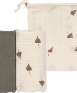 Lässig Hydrofiele luier - swaddle doek 2 stuks in taupe – grijs 80 x 80 cm