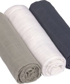 Lässig Hydrofiele luier swaddle doek 3 stuks 85 x 85 cm - olive-milky-navy