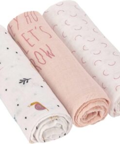 Lässig Hydrofiele luier swaddle doek 3 stuks Garden Explorer Girls 80 x 80 cm
