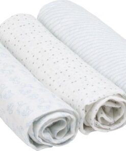 Lässig Hydrofiele luier swaddle doek 3 stuks lela licht blue 80 x 80 cm