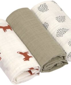 Lässig Hydrofiele luier swaddle doek Little Forest Fox 3 stuks 60x60 cm