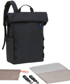 Lässig Luiertas Rugzak Outdoor Rolltop Green Label Zwart