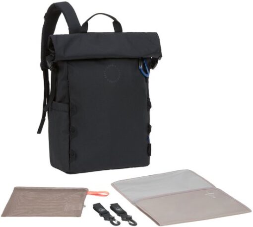 Lässig Luiertas Rugzak Outdoor Rolltop Green Label Zwart