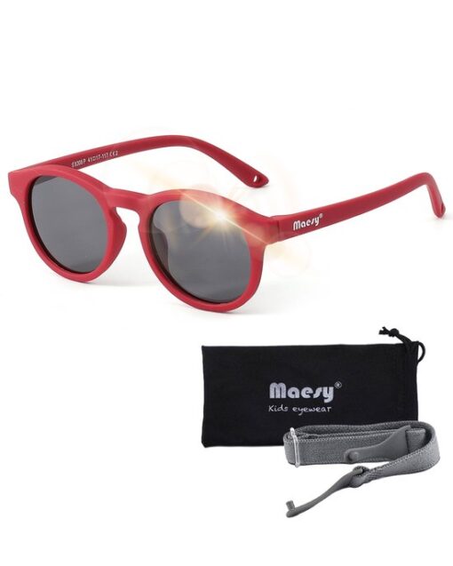 Maesy Baby Zonnebril Bowi - 1 t/m 3 jaar - Elastiek - Flexibel - UV400 Bescherming - Zonnebril Kind - Rood