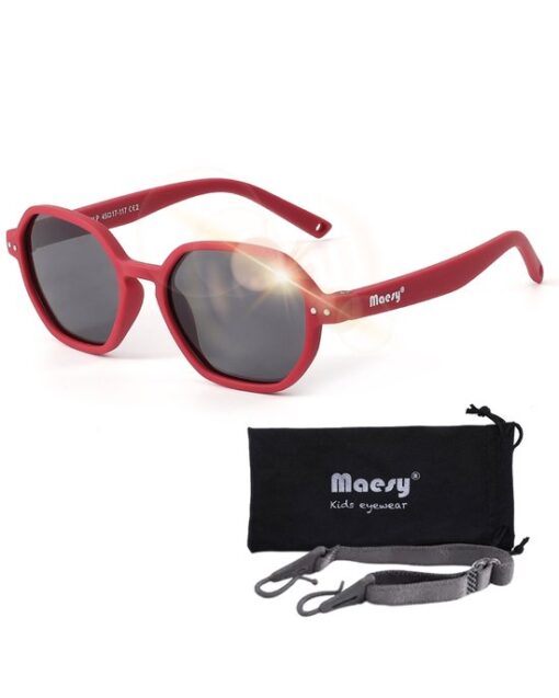 Maesy Baby Zonnebril Yana - 1 t/m 3 jaar - Elastiek - Flexibel - UV400 Bescherming - Zonnebril Kind - Rood