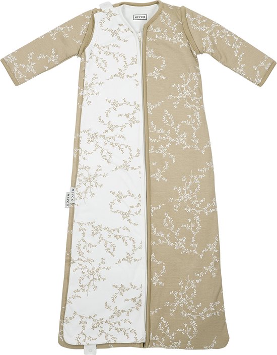 Meyco Baby Branches baby slaapzak 4 seizoenen - sand - 3.0 TOG