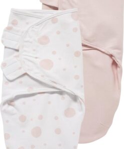 Meyco Baby Dots/Uni swaddlemeyco inbakerdoek - 2-pack - pink/light pink - 0-3 maanden - 1.0 TOG