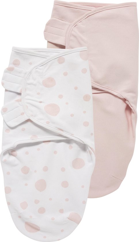 Meyco Baby Dots/Uni swaddlemeyco inbakerdoek - 2-pack - pink/light pink - 0-3 maanden - 1.0 TOG