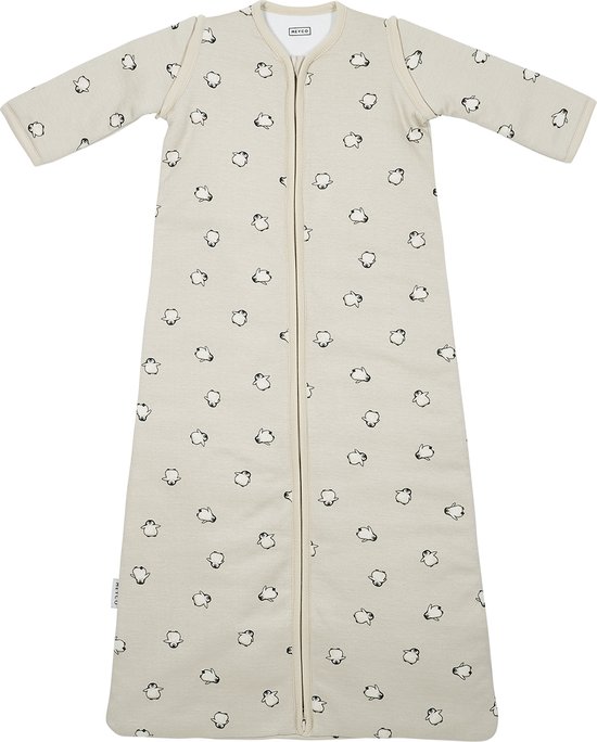 Meyco Baby Penguin baby slaapzak met afritsbare mouwen - soft sand - 90cm - 2.5 TOG