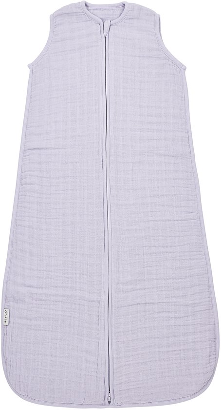 Meyco Baby Uni baby zomerslaapzak - pre-washed hydrofiel - soft lavender - 60cm - 0.5 TOG