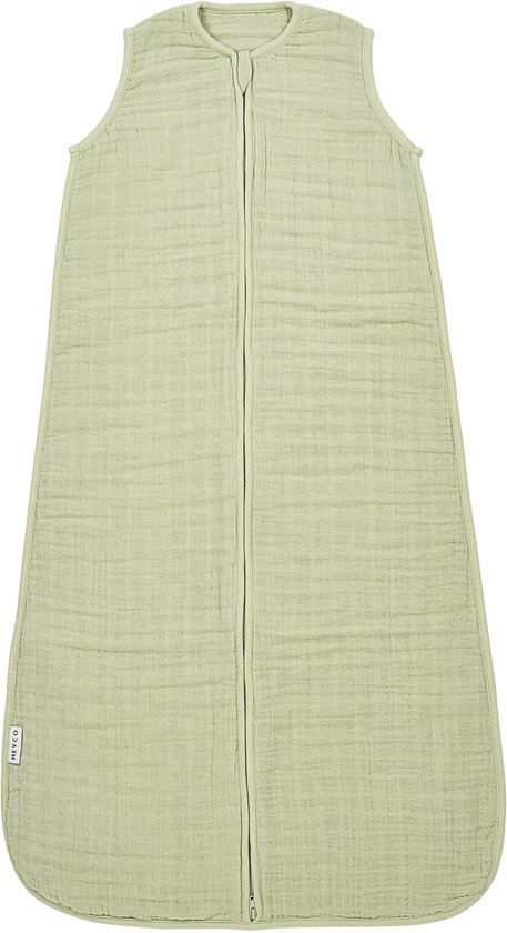 Meyco Baby Uni baby zomerslaapzak - pre-washed hydrofiel - soft olive - 60cm - 0.5 TOG