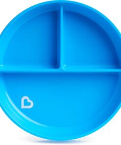 Munchkin Bordje met Zuignap - Anti-Slip - Suction plate 1-pack - Vaatwasser- en Magnetronbestendig - 1 stuk - Vanaf 6 Maanden - Blauw