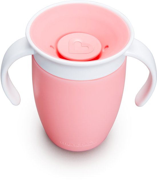 Munchkin Miracle Anti-Lek 360° Drinkbeker - Trainer Cup - Oefenbeker voor Baby en Kind - 207ml - Roze