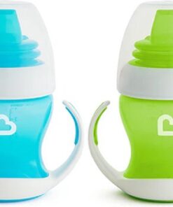 Munchkin Overgangsbeker - Gentle first cup - 2-pack - Ant-lek beker voor baby's - Munchkin drinkbeker - Vanaf 4 maanden - 118ml - Blauw & Groen