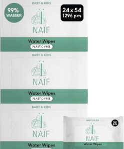 Naïf - Plasticvrije Billendoekjes Water - 1296 doekjes (24 stuks x 54 doekjes)