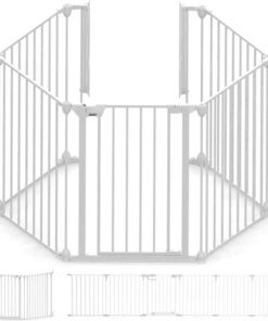 Noma 5 panelen Veiligheidshek - kamer verdeler - Tot 315 cm - wit - kachelhek - veiligheidshek voor open haard