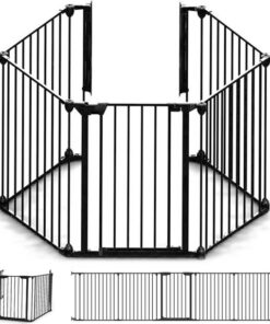 Noma 5 panelen Veiligheidshek - kamer verdeler - Tot 315 cm - zwart- kachelhek - veiligheidshek voor open haard