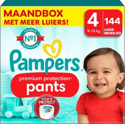 Pampers - Premium Protection Pants - Maat 4 - Maandbox - 144 stuks - 9/15 KG