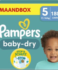 Pampers Baby-Dry luiers - Maat 5 - Maandbox - 180 stuks - 11/16 KG (2 x 90 luiers)