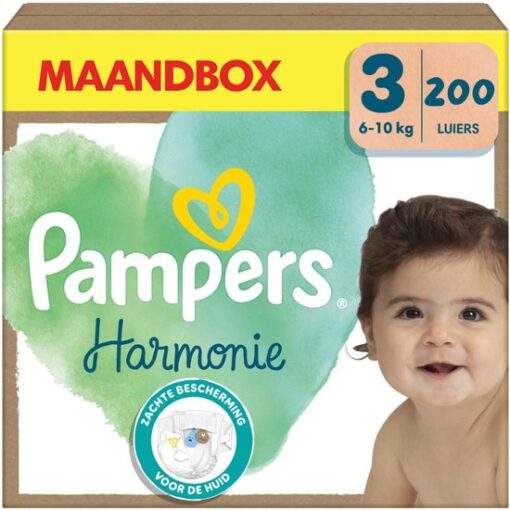 Pampers Harmonie luiers - maat 3 (6-10KG) - 200 luiers - 8 pakken van 25 stuks