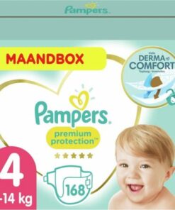 Pampers Premium Protection Luiers - Maat 4 (9-14 kg) - 168 Stuks - Maandbox