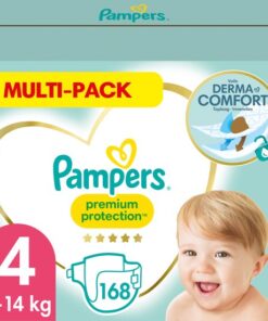 Pampers Premium Protection Luiers - Maat 4 (9-14 kg) - 168 Stuks - Multi-Pack