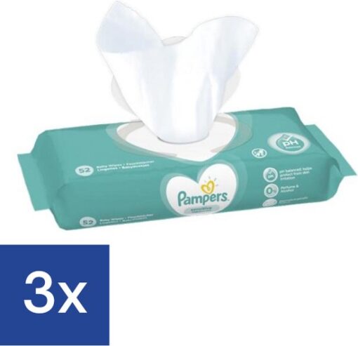 Pampers Sensitive Billendoekjes - 3 x 52 (156 stuks)