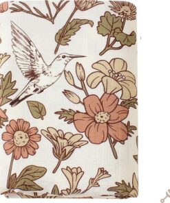 Rammelaar&Co - Hydrofiele Doek XL - 120x120 cm - 70% Bamboe & 30% Katoen - Zacht en Soepel - Grote Bloemen Patroon - Inbakerdoek - Spuugdoek - Kraamcadeau – Inbakeren