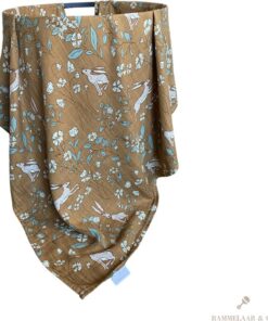 Rammelaar&Co - Hydrofiele Doek XL - 120x120 cm - 70% Bamboe & 30% Katoen - Zacht en Soepel - Konijnen Patroon - Inbakerdoek - Spuugdoek - Kraamcadeau – Inbakeren