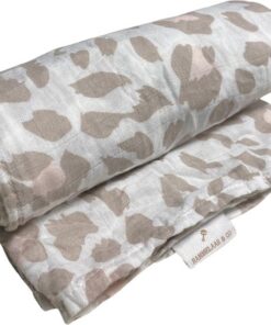 Rammelaar&Co - Hydrofiele Doek XL - 120x120 cm - 70% Bamboe & 30% Katoen - Zacht en Soepel - Panterprint Roze - Inbakerdoek - Spuugdoek - Kraamcadeau – Inbakeren