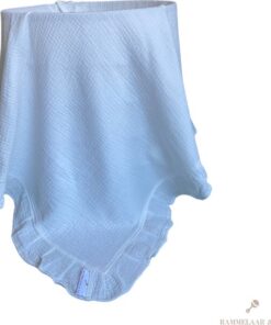 Rammelaar&Co - Hydrofiele Doek XL - 120x120 cm - 70% Bamboe & 30% Katoen - Zacht en Soepel - Ruffle Wit - Inbakerdoek - Spuugdoek - Kraamcadeau – Inbakeren