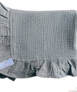 Rammelaar&Co - Hydrofiele Doek XL 2 laags - 120x120 cm - 100% Katoen - Zacht en Soepel - Ruffle - Grijs - Inbakerdoek - Spuugdoek - Kraamcadeau – Swaddle