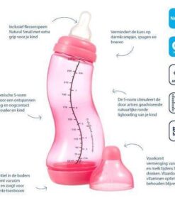 S-babyfles - Natural - 250 ml - Donker roze