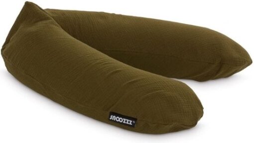 Snoozzz Zwangerschapskussen Zijslaapkussen Lichaamskussen Premium kwaliteit - 185 cm - microparel vulling- luxe draagtas - afneembare hoes van hydrofiel katoen - Bronze
