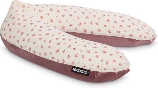 Snoozzz Zwangerschapskussen Zijslaapkussen Lichaamskussen Premium kwaliteit - 185 cm - microparel vulling- luxe draagtas - afneembare hoes van zachte velvet met katoen - Hope
