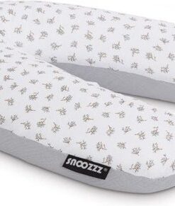 Snoozzz Zwangerschapskussen Zijslaapkussen Lichaamskussen Premium kwaliteit - 185 cm - microparel vulling- luxe draagtas - afneembare hoes van hydrofiel katoen - Judy
