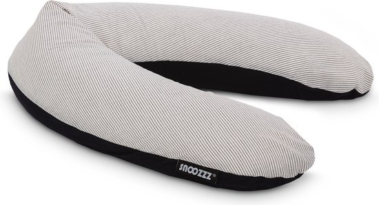 Snoozzz Zwangerschapskussen Zijslaapkussen Lichaamskussen Premium kwaliteit - 185 cm - microparel vulling- luxe draagtas - afneembare hoes van 100% katoen - Ligne
