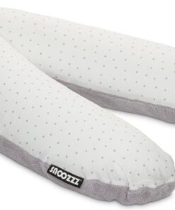 Snoozzz Zwangerschapskussen Zijslaapkussen Lichaamskussen Premium kwaliteit - 185 cm - microparel vulling- luxe draagtas - afneembare hoes van zachte teddy met katoen - Mini Dots Teddy